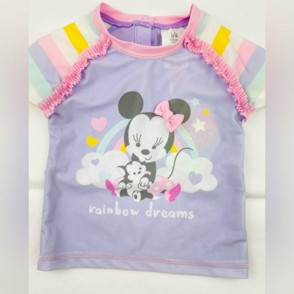 DISNEY BABY GIRL MINNIE MOUSE FIGARO 2-PC SWIMSUIT 18-24 Mos - Picture 6 of 7